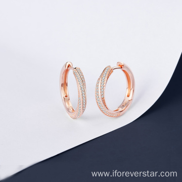 Trendy Twisted Gold Plated Sterling Silver 925 Earrings